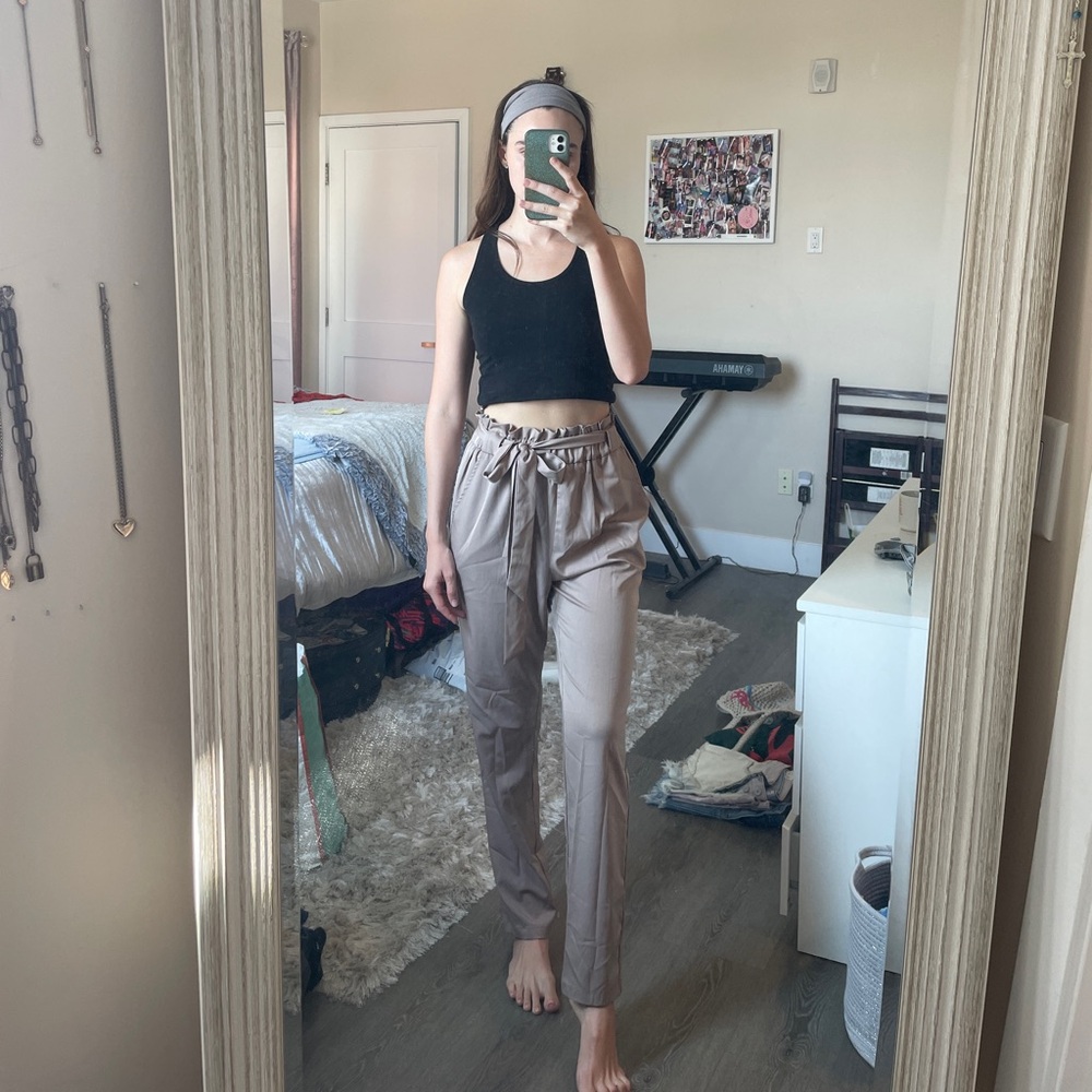 Windsor Beige High Waisted Trousers Size M